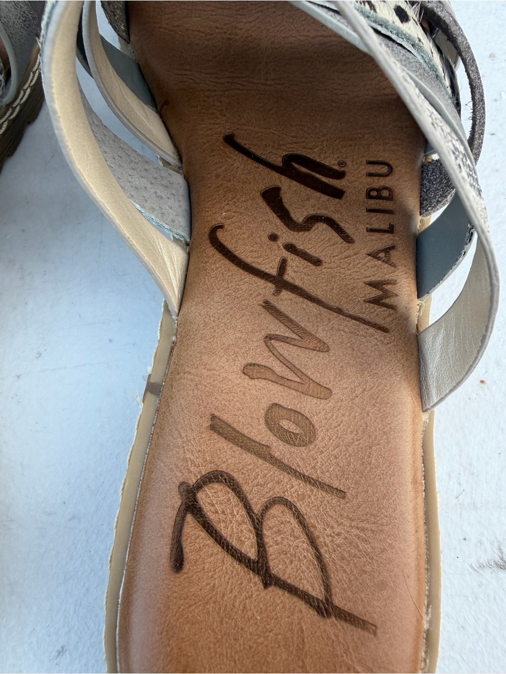 Blowfish Malibu Sandals Womens 6.5 Orrah Snakeskin Slip On Slide Brown Leather - Picture 3 of 5